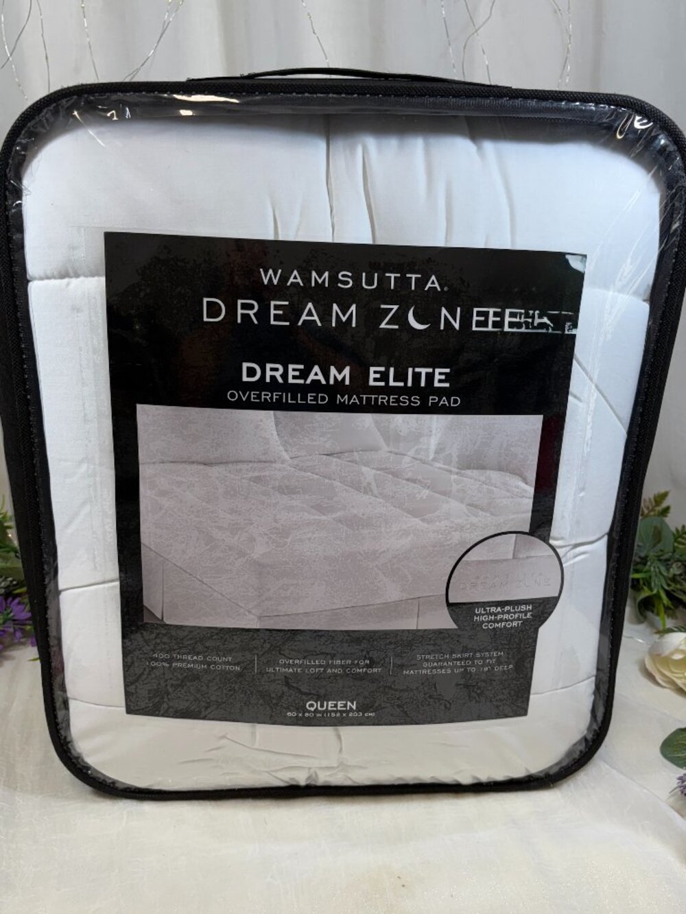 Wamsutta Dream Zone 400 TC QUEEN Premium Cotton Overfilled Mattress Pad 18"